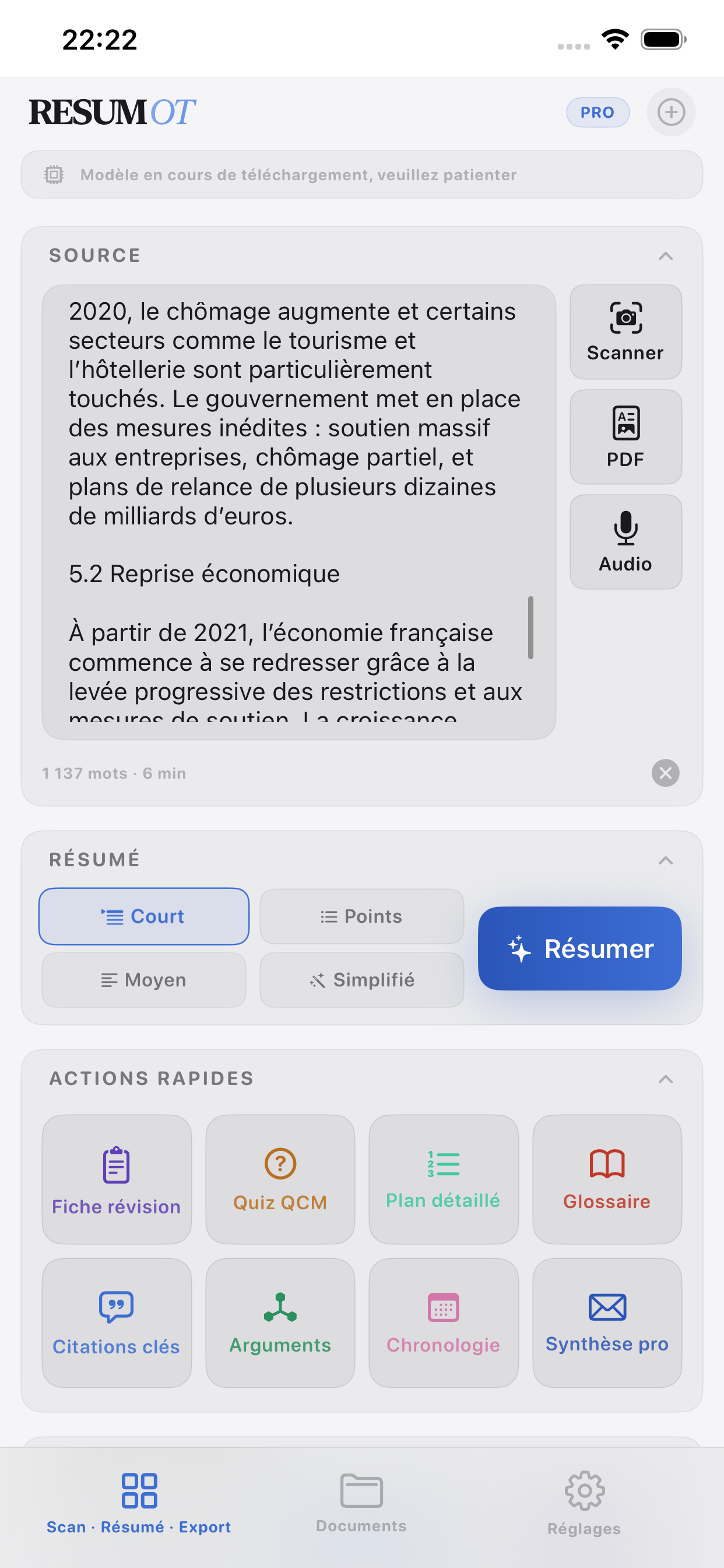 RESUMOT — Résultat d'analyse